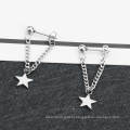 New arrival stainless steel 18k gold plated five-pointed star simple drop earring